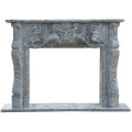 Decoration hand carved classical white marble stone fireplace surround
